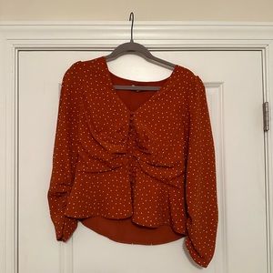 Button down burnt orange crop top